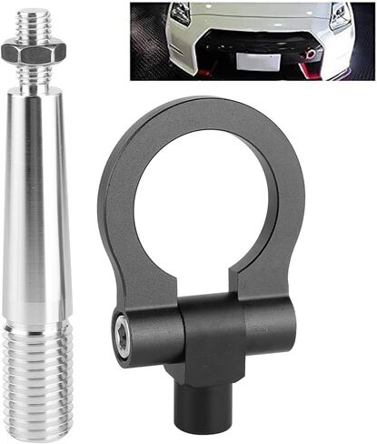 خطاف سحب السيارة، خطاف سحب ألومنيوم Fydun CNC لبرغي نمط JDM على مسار السباق حلقة سحب السيارات حلقة مقطورة مناسبة لإنفينيتي FX35/FX45/FX50 QX70 (أبيض) in Saudi Arabia