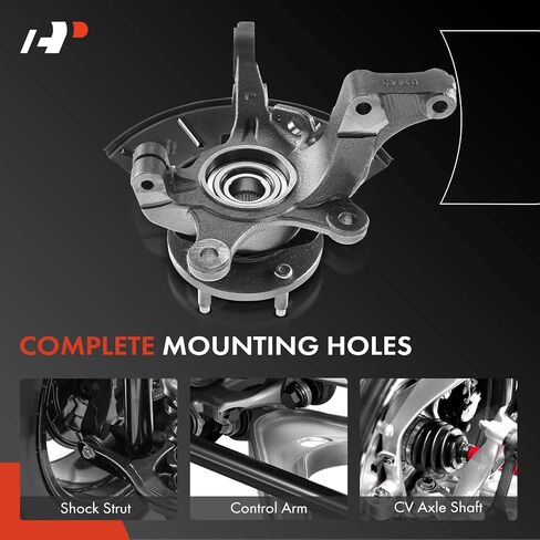 مجموعة مفصل التوجيه الأمامي الممتاز ومحور محمل العجلة متوافقة مع Ford Escape 2001-2004، Mazda Tribute 2001-2004، مع 5 عروة، جانب السائق الأيسر، استبدال # EC0133047 in Saudi Arabia