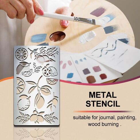 Lemon Metal Stencils Lemon Metal Journal Stencils Fruit Stainless Steel Stencils 4×7inch for Wood Carving Drawings Engraving Scrapbooking Project in Saudi Arabia