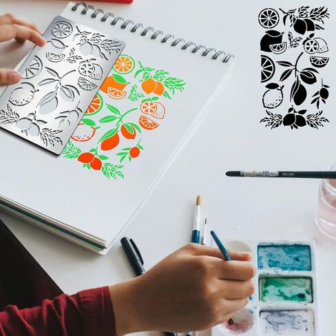 Lemon Metal Stencils Lemon Metal Journal Stencils Fruit Stainless Steel Stencils 4×7inch for Wood Carving Drawings Engraving Scrapbooking Project in Saudi Arabia