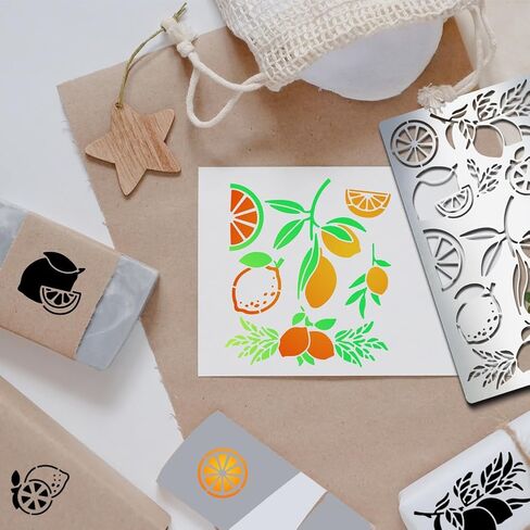 Lemon Metal Stencils Lemon Metal Journal Stencils Fruit Stainless Steel Stencils 4×7inch for Wood Carving Drawings Engraving Scrapbooking Project in Saudi Arabia