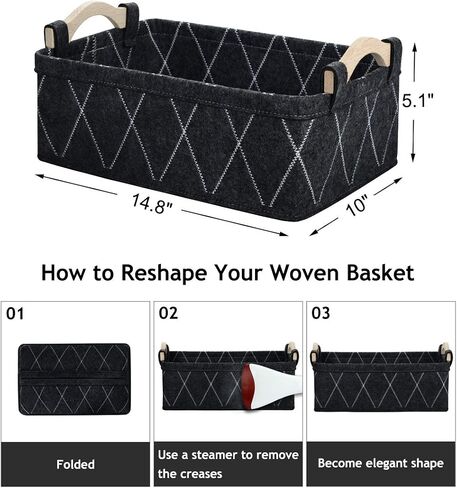 Gray Storage Baskets Bin Empty Basket Foldable Fabric Storage Cubes for Desks Drawers Shelves Pantry Cabinet Bathroom Office Sturdy Home Decor in Saudi Arabia