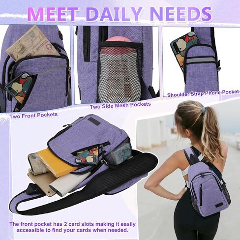 VX VONXURY Sling Backpack Men, Multipurpose Crossbody Bags for Women Trendy Lightweight Chest Bag for Travel Hiking Cycling in Saudi Arabia