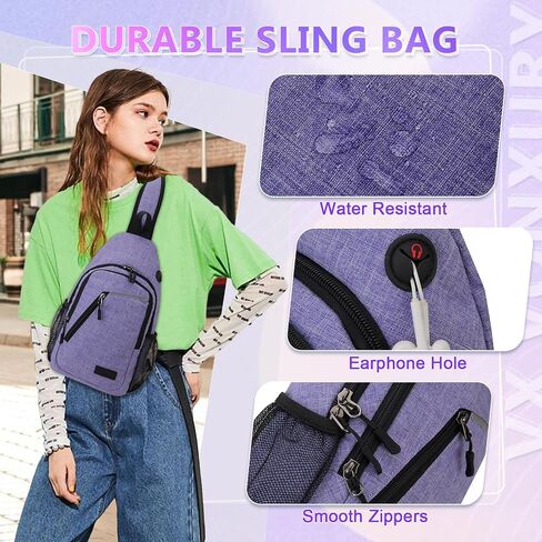 VX VONXURY Sling Backpack Men, Multipurpose Crossbody Bags for Women Trendy Lightweight Chest Bag for Travel Hiking Cycling in Saudi Arabia