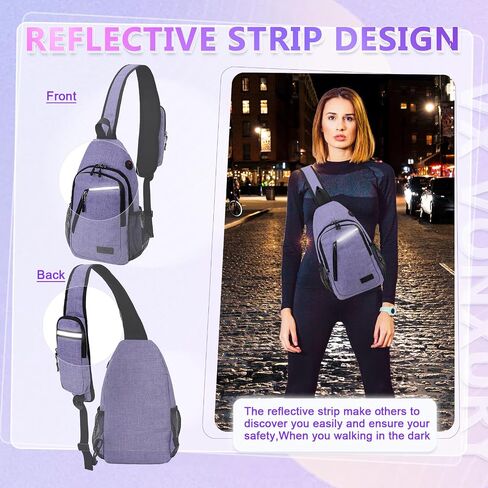 VX VONXURY Sling Backpack Men, Multipurpose Crossbody Bags for Women Trendy Lightweight Chest Bag for Travel Hiking Cycling in Saudi Arabia