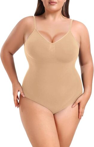 BLEVONH Womens Bodysuit Tummy Control Shapewear Spaghetti Strap Bodycon Seamless Body Shaper Plus Size in Saudi Arabia