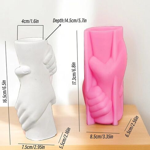 Hand in Hand Vase Cement Clay Mold Plaster Flower Pot Silicone Mold Concrete Succulent Flowerpot Pen Holder Epoxy Resin Mold in Saudi Arabia