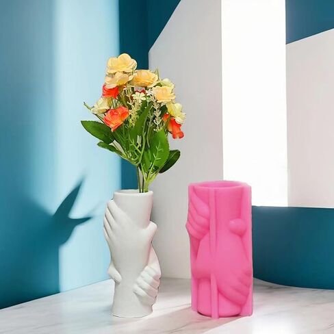 Hand in Hand Vase Cement Clay Mold Plaster Flower Pot Silicone Mold Concrete Succulent Flowerpot Pen Holder Epoxy Resin Mold in Saudi Arabia
