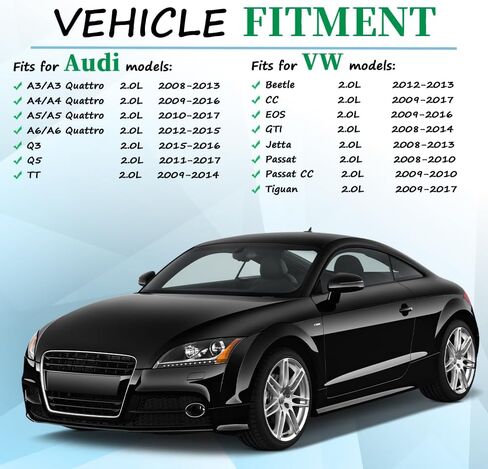 حاقن الوقود متوافق مع أودي: Q3/Q5/TT/A3/A4/A5/A6 (& Quattro)، متوافق مع VW: CC/Beetle/EOS/GTI/Jetta/Tiguan/Passat/Passat CC, L4 2.0L 2008- 2017، استبدال #06H906036G (4 قطع) in Kuwait