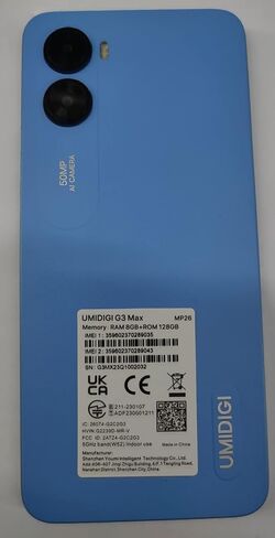 UMIDIGI G3 MAX 8+128GB Android 13 هاتف خلوي غير مقفل، هاتف ذكي بكاميرا AI فائقة الوضوح 50 ميجابكسل، شاشة FHD 6.6 بوصة، هاتف Android، بطارية ضخمة 5150 مللي أمبير في الساعة، دعم الهاتف المحمول قابل للتوسيع حتى 1 تيرابايت... in Kuwait