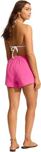 Seafolly Women's Standard Crinkle Cotton Beach Short Coverup in Kuwait