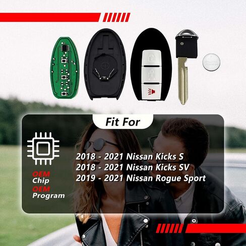 Replacement for 2018 2019 2020 2021 2022 Nissan Kicks S SV Rogue Sport Key Fob Remote Control KR5TXN1 3 Buttons 434MHz in Saudi Arabia