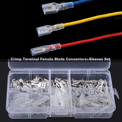 2.8/4.8/6.3mm Quick Splice Wire Spade Connector Crimp Terminal Female Blade Spade Connectors and Transparent Sleeves in Saudi Arabia