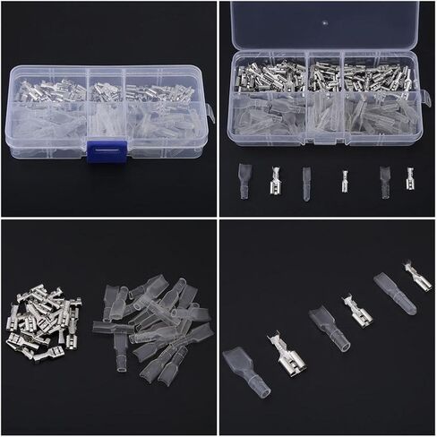 2.8/4.8/6.3mm Quick Splice Wire Spade Connector Crimp Terminal Female Blade Spade Connectors and Transparent Sleeves in Saudi Arabia