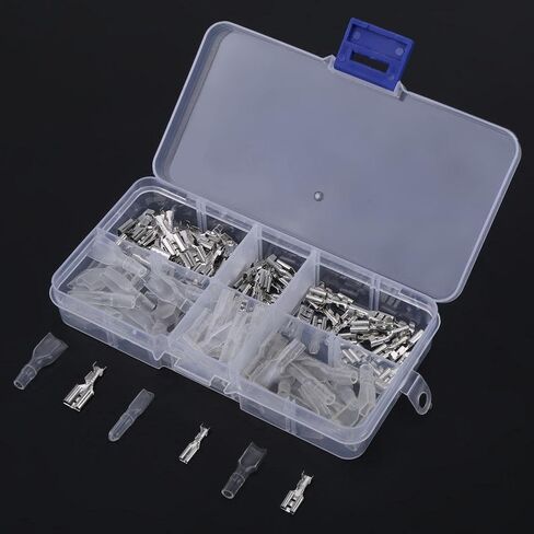 2.8/4.8/6.3mm Quick Splice Wire Spade Connector Crimp Terminal Female Blade Spade Connectors and Transparent Sleeves in Saudi Arabia