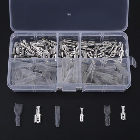2.8/4.8/6.3mm Quick Splice Wire Spade Connector Crimp Terminal Female Blade Spade Connectors and Transparent Sleeves in Saudi Arabia