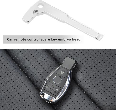 2Pcs Car Key Blade Blank Vehicle Smart Remote Key Blank Uncut Blade Compatible with Mercedes W204 W212 W176 W246 Silver 49x19mm in Saudi Arabia