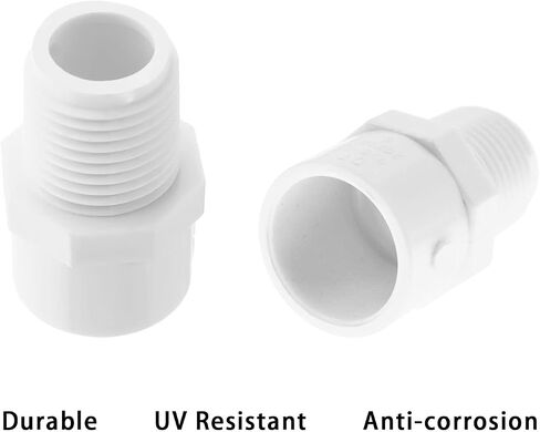 10 Pack PVC Male Adapter Pipe Fittings SAFYY PVC Hose Fitting (Socket x Male Pipe Thread) 2-Way PVC Hose Adapter Coupling 32mm(1'') in Saudi Arabia