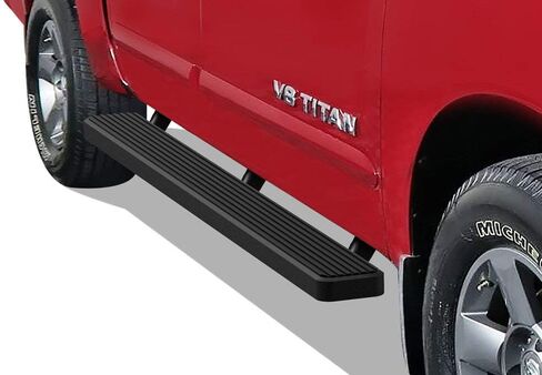 APS IBNZ3949 عتبة جانبية للوحة الجري مقاس 6 بوصات باللون الأسود (الجيل الثالث من iBoard، لسيارة Nissan Titan Crew Cab المختارة، من الألومنيوم) in Saudi Arabia