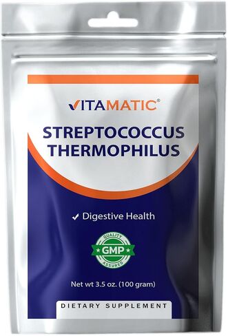 مسحوق Vitamatic Streptococcus Thermophilus Probiotic - دعم صحة الجهاز الهضمي - 100 جرام (3.5 أونصة) - 100 وجبة in Saudi Arabia