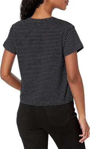 Vince Women's Neppy Stripe Short Sleeve Shrunken Crew in Saudi Arabia