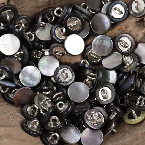 10 قطع أزرار أصلية من عرق اللؤلؤ باللون الأسود مع أزرار MOP من اللؤلؤ الطبيعي للقمصان والفساتين والتنانير البولو DIY Craft (قطر 11.5 مم) in Kuwait