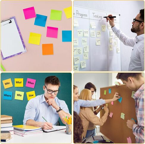 240 Pads 3 x 3 Inch Sticky Notes Notepads Multi Bright Colors Self Sticky Pads Post Notes for Students Teachers School Office Supply Desk Accessory 15 Colors, 50 Sheets Each (Neon,Blank) in Saudi Arabia