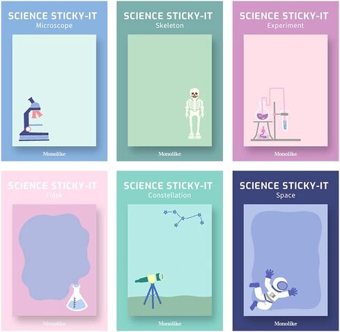 Monolike Science Sticky-it - 6p Set Self-Adhesive Memo Pad 50 Sheets in Saudi Arabia