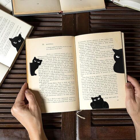 6 قطع من علامات الكتاب المغناطيسية للقراءة، إشارات مرجعية للقطط السوداء، إشارات مرجعية مغناطيسية لطيفة - جوائز للطلاب، مساعدي القراءة، هدايا صغيرة علامات كتاب مغناطيسية للنساء والرجال in Kuwait