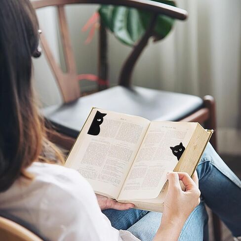 6 قطع من علامات الكتاب المغناطيسية للقراءة، إشارات مرجعية للقطط السوداء، إشارات مرجعية مغناطيسية لطيفة - جوائز للطلاب، مساعدي القراءة، هدايا صغيرة علامات كتاب مغناطيسية للنساء والرجال in Kuwait