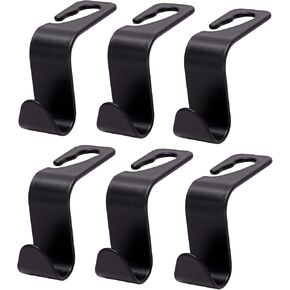 Ginsco Car Seat Headrest Hook, 4 Pack Heavy Duty ABS Auto Seat Hook Hanger Storage Organizer for Purse Coat Handbag Umbrellas, Car Accessories Universal fit for MPV Van Minivan