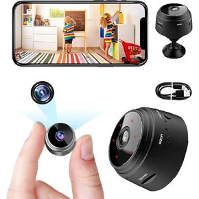 MSDQ مراقبة فيديو صغيرة فقط، كاميرات فيديو مخفية، رؤية ليلية داخلية/خارجية كاميرا صغيرة للكلاب الأليفة، أجهزة مراقبة الأطفال، باللون الأسود