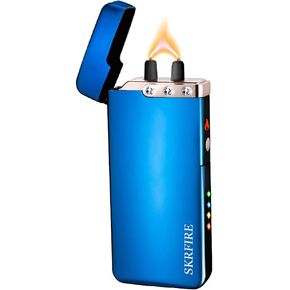 Electric Lighter,Flame Arc Lighter, Plasma lighters Rechargeable Waterproof with 3 Rhinestones,Rechargeable USB Lighter for Smoking (ICY Blue)