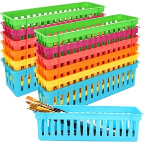 36 Pack Classroom Pencil Organizer Basket for Desk, Small Pencil Holder Trays, Classroom Storage Baskets, Plastic Pencil Basket Trays Crayon Basket for Office Storage Home - 10 x 2.9 x 2.4 in