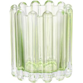 Tiita Glass Makeup Brush Holder Organizer - Crystal Clear Desktop Stationery Storage for Cosmetics, Vintage Style Makeup Brush Cup, Pen and Pencil Holder, Toothbrush Holders