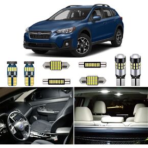 White LED Interior Lights Kit for Subaru XV Crosstrek 2013 2014 2015 2016 2017 2018 2019 2020 Super Bright 6000K Interior LED Light Bulbs Package + Install Tool