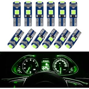 12PCS T5 LED Bulb, led dash light bulbs, 3030 Chips Super Bright 74 73 37 2721 LED Light Bulbs Canbus Error Free for Auto Car Dashboard Dash Instrument Panel Gauge (Blue)