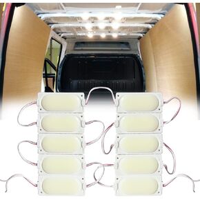 Ampper 12V 10 Pcs COB LED Interior Van Lights, White