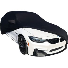 BMW Indoor Car Cover Ultraguard Stretch Satin - The Ultimate Custom Fit Compatible for All BMW 3 Series Sedan Including 320i, 328i, 330i, 340i, M340i, 330e, 328d, M3 (Black)