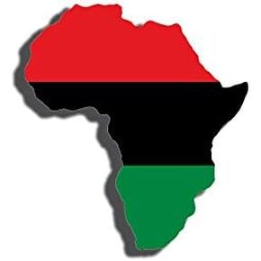 Africa Shaped Pan-African Sticker (Vinyl Decal, African Heritage for Cars, Trucks, Coolers, and Laptops (3 inch)