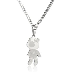 Bear Necklace Kanye Graduation Bear Pendant Chain Silver Necklace with a Exquisite box Gifts for Fans