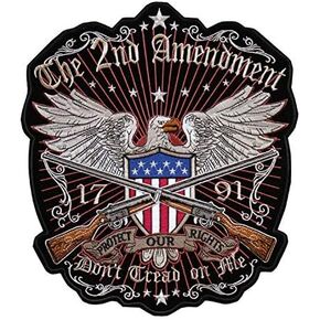 OYSTERBOY Large Biker Rider Motorcycle Consolidated American Bald Eagle Embroidered Iron On/Sew On Patch (Skull & Wrench Crossbones)