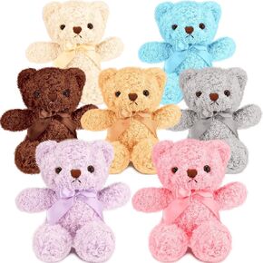 Zomiboo 7 Packs 14 Inch Plush Bear Stuffed Animals Plush Soft Cute Stuffed Dolls Birthday Party Decorations(Cute Colors)