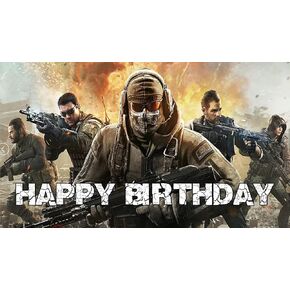 Birthday Banner Happy Birthday Call of Duty Theme Backdrop for Kids Party Supplies Vinyl Background for Tablecloth