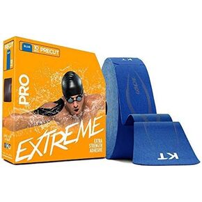 KT Tape PRO Extreme, Synthetic Jumbo Kinesiology Athletic Tape, 150 Count, 10" Precut Strips, Sonic Blue