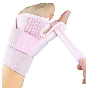 Trigger Thumb Splint for Left Right Hand,Thumb Spica Support Brace Wrist Stabilizer for Pain, Carpal Tunnel, Sprains, Arthritis, Tendonitis, Tenosynovitis with Adjustable Strap for Men Women (Pink)