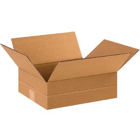 BOX USA Shipping Boxes Flat 12"L x 10"W x 4"H, 25-Pack | Corrugated Cardboard Box for Packing, Moving and Storage