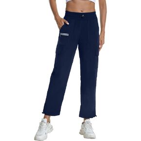 Womens Quick Dry Hinking Pants-Lightweight Waterproof Elastic Waist Jogger Pants for Travel Trendy and Casual