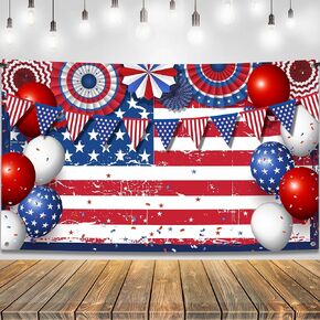 KatchOn, XtraLarge 4th of July Banner for Independence Day - 72x44 Inch | American Flag Backdrop, 4th of July Backdrop for 4th of July Decorations | Fourth of July Banner, Fourth of July Decorations