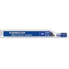 Staedtler Micro Mars Carbon Mechanical Pencil Lead, 0.7 mm, B, 60 mm x 12 (250 07 B)